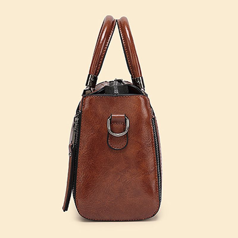 Dames Retro Grote Capaciteit Crossbody Tas Handtas Boekentas