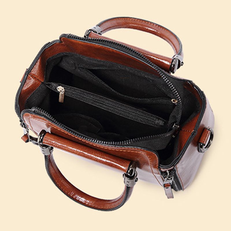 Dames Retro Grote Capaciteit Crossbody Tas Handtas Boekentas