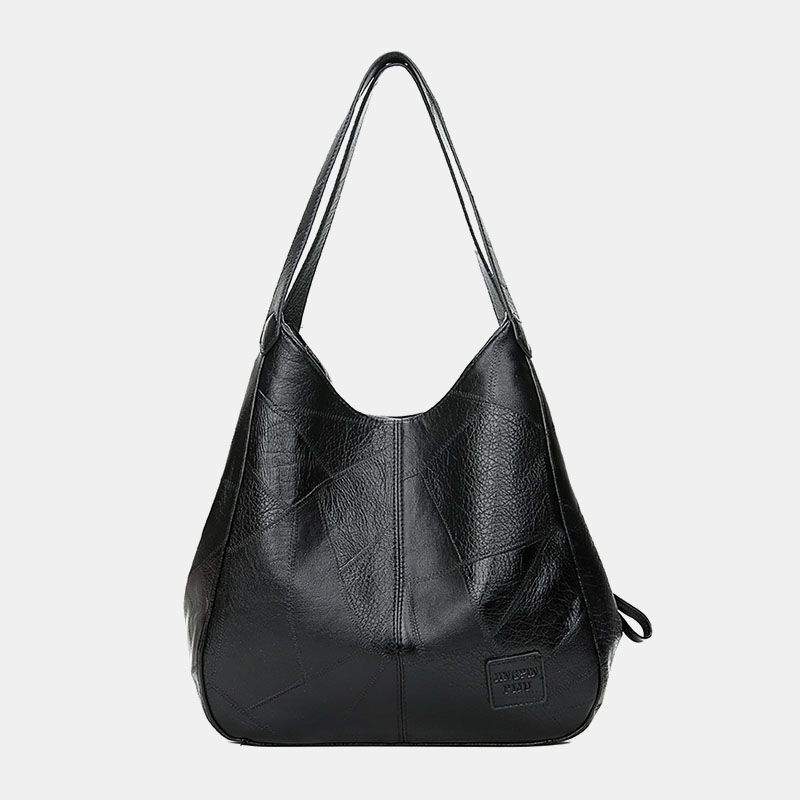 Dames Retro Solid Grote Capaciteit Tote Bag Schoudertas Handtas