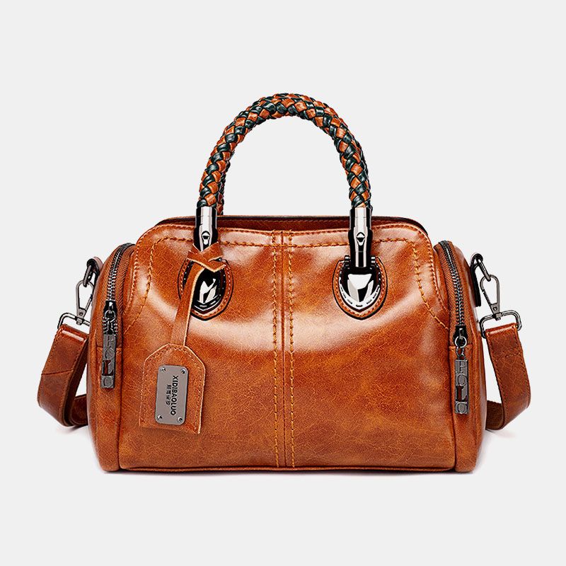 Dames Vintage Handtas Olie Wax Lederen Crossbody Tas