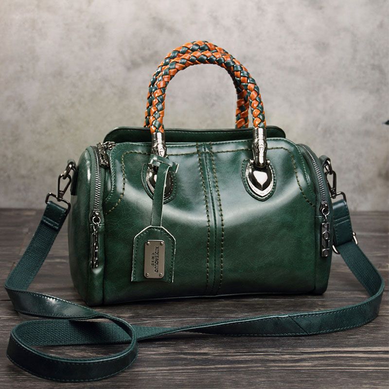 Dames Vintage Handtas Olie Wax Lederen Crossbody Tas