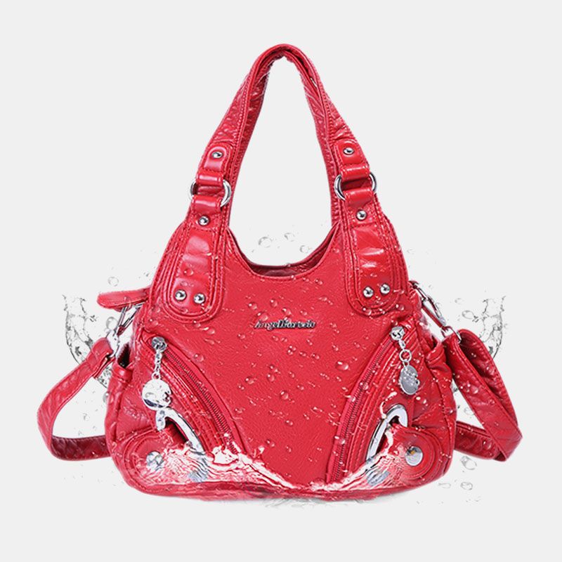 Dames Zachte Leren Handtas Stevige Handtas Crossbody Tas