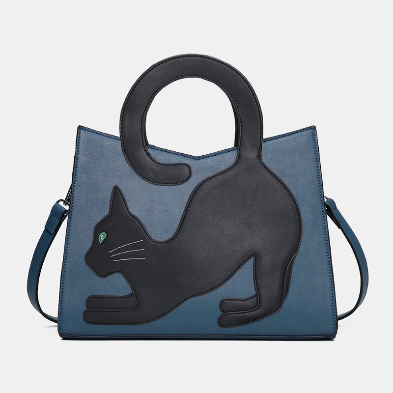 Damesmode Schattige Kat Patroon Patchwork Handtas