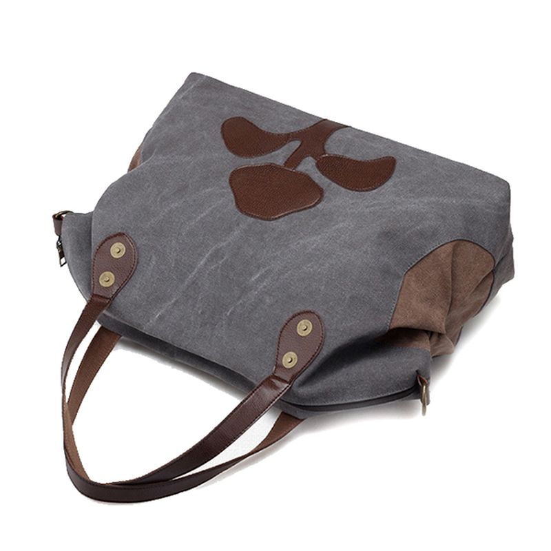 Grote Capaciteit Dames Canvas Patchwork Bloemenpatroon Casual Handtas