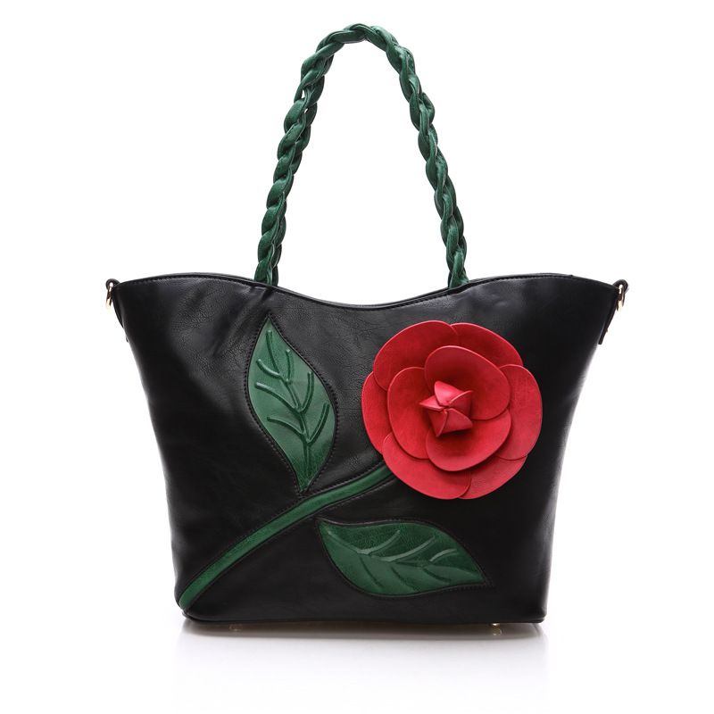 Multifunctionele Pu-lederen Vintage Solid Rose-handtas Voor Dames