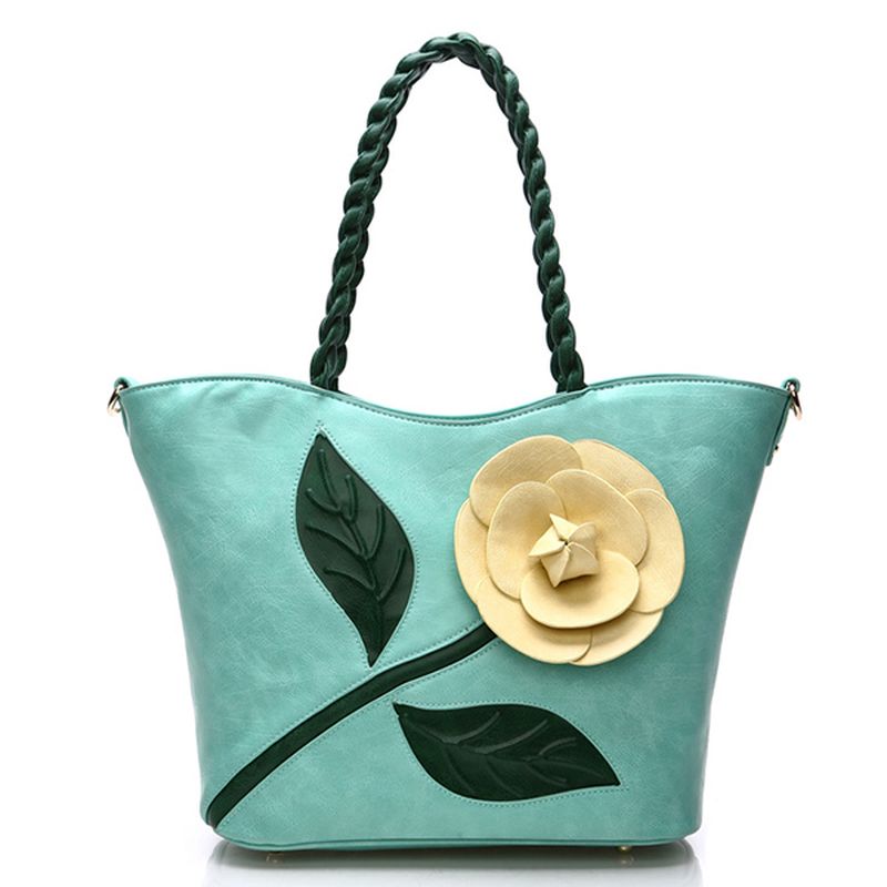 Multifunctionele Pu-lederen Vintage Solid Rose-handtas Voor Dames