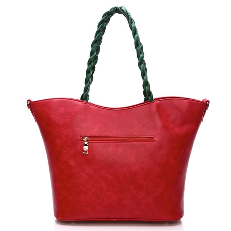 Multifunctionele Pu-lederen Vintage Solid Rose-handtas Voor Dames