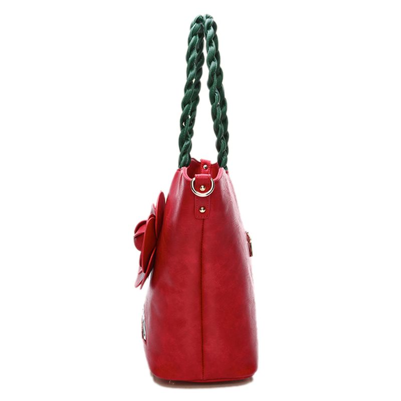 Multifunctionele Pu-lederen Vintage Solid Rose-handtas Voor Dames