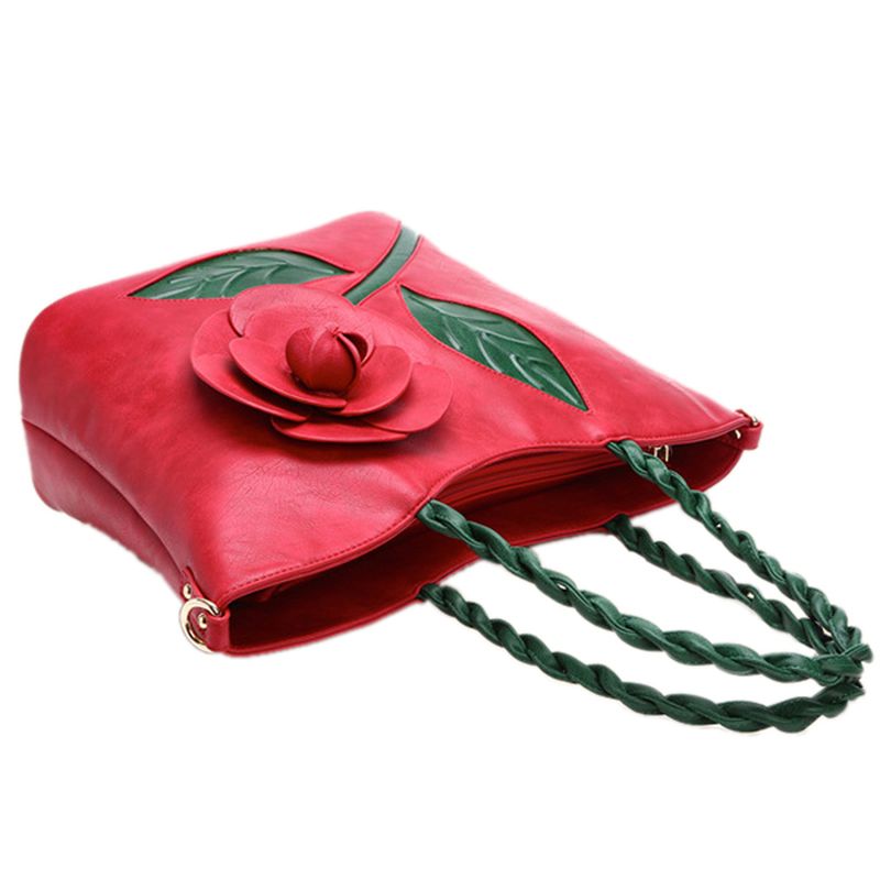 Multifunctionele Pu-lederen Vintage Solid Rose-handtas Voor Dames