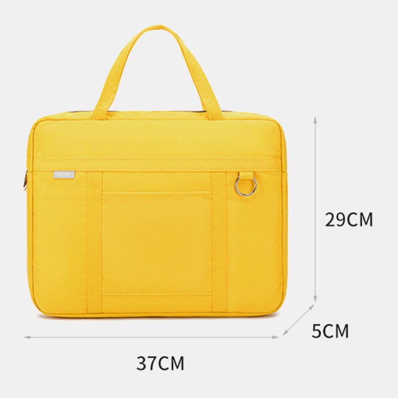 Unisex Eenvoudige 14 Inch Laptoptas Multi-pockets Handtas Waterdichte Schokbestendige Schoudertas Voor Koffer