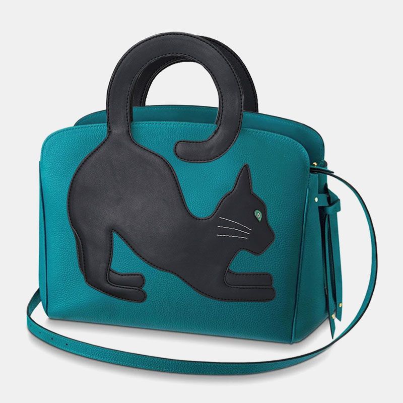 Vrouwen Mode Schoonheid Kunstleer Grote Capaciteit Handtas Crossbody Tas Schoudertas Kattentas