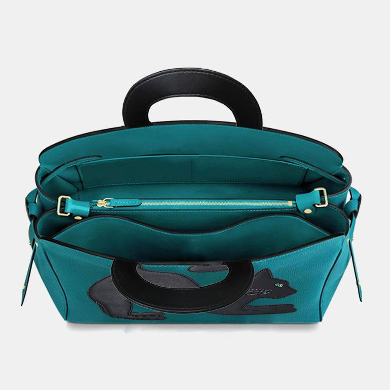 Vrouwen Mode Schoonheid Kunstleer Grote Capaciteit Handtas Crossbody Tas Schoudertas Kattentas