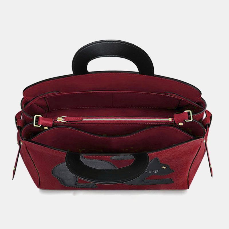 Vrouwen Mode Schoonheid Kunstleer Grote Capaciteit Handtas Crossbody Tas Schoudertas Kattentas