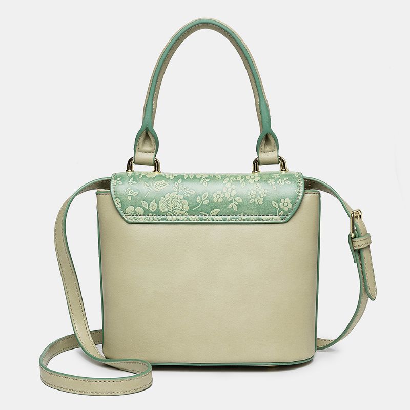 Vrouwen Vintage Lederen Bloemen Handtas Crossbody Tas Schoudertas