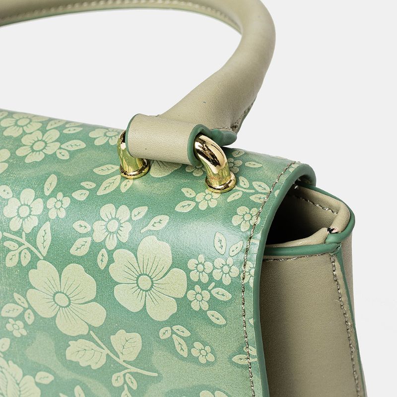 Vrouwen Vintage Lederen Bloemen Handtas Crossbody Tas Schoudertas