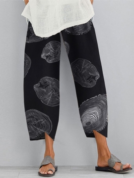 Casual Losse Broek Met Elastische Taille En Zijzakken Voor Dames