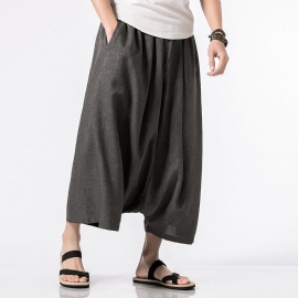 Chinese Stijl Zomer 2024 Nieuwe Mannen Gemodificeerde Losse Baggy Broek Mannen Japanse Trend Capri Heren