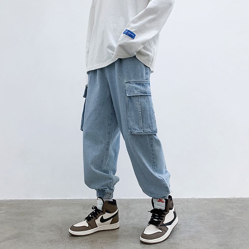 Dikke Japanse Vintage Gewassen Jeans Heren Grote Losse Straatmode Merk Lente En Herfst Jeugd Overalls Leggings