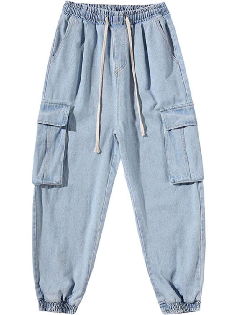 Dikke Japanse Vintage Gewassen Jeans Heren Grote Losse Straatmode Merk Lente En Herfst Jeugd Overalls Leggings