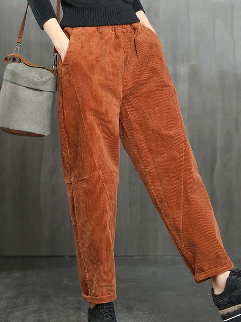 Effen Kleur Casual Corduroy Broek