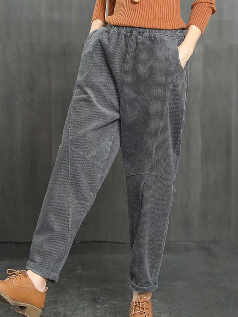 Effen Kleur Casual Corduroy Broek