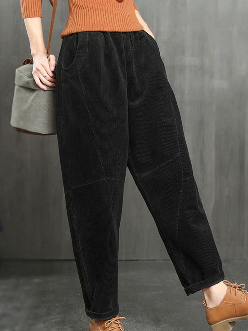 Effen Kleur Casual Corduroy Broek