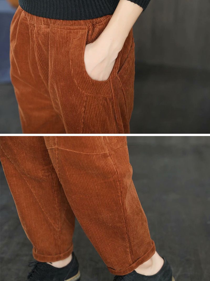 Effen Kleur Casual Corduroy Broek