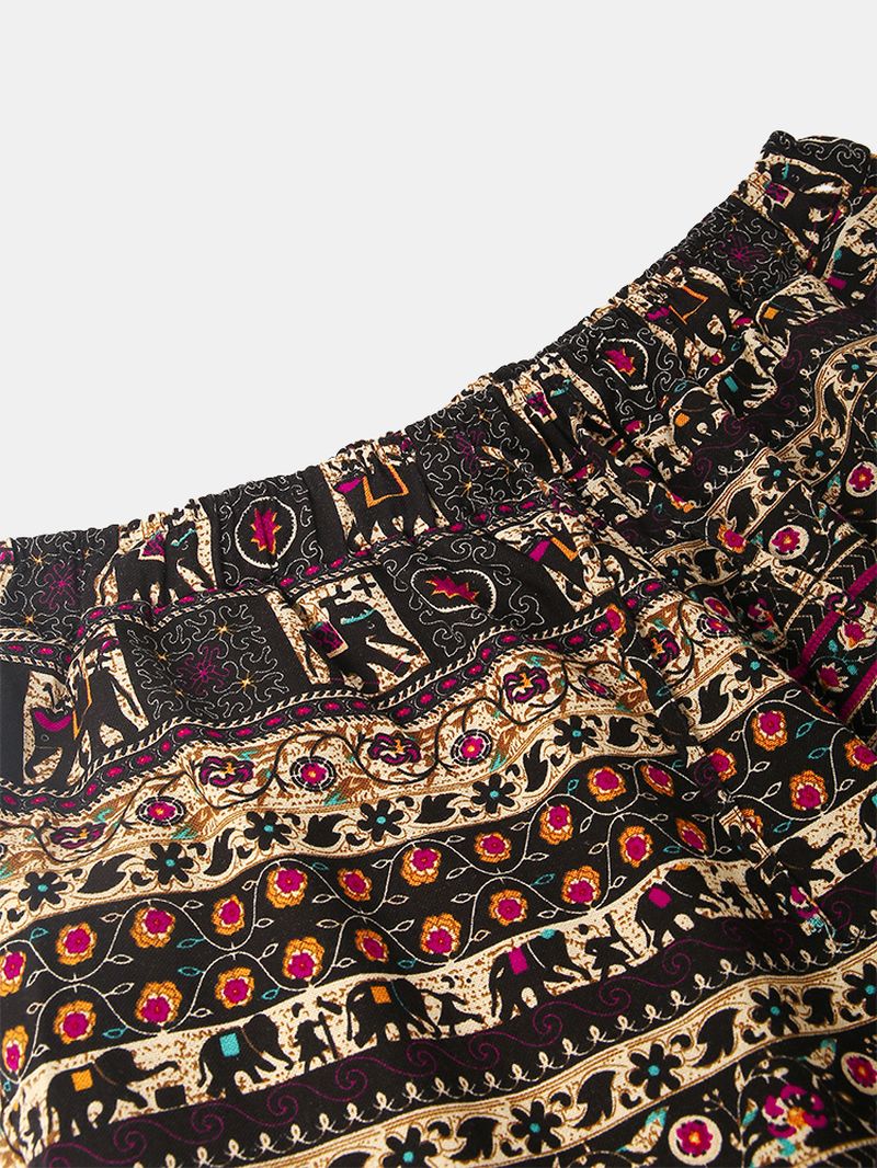 Heren Abstracte Print Etnische Stijl Zak Elastische Taille Vintage Broek