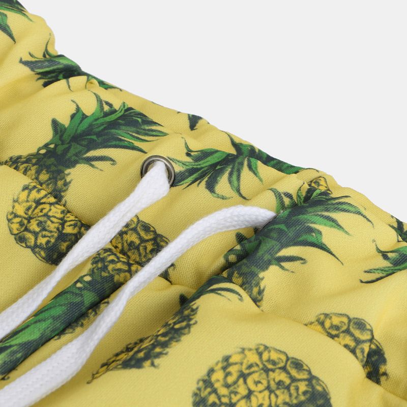 Heren Ananas Gedrukte Hawaiiaanse Stijl Katoenen Casual Broek