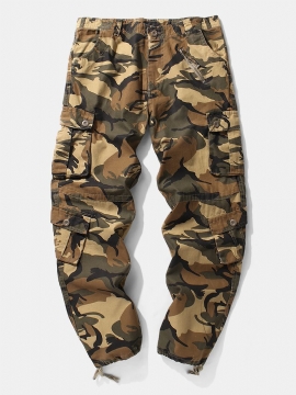 Heren Camo Utility Street 100% Katoenen Cargobroek Met Stropdasmanchet