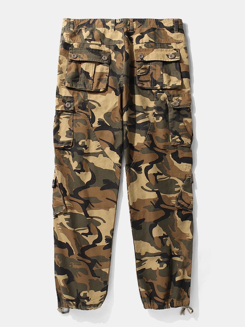 Heren Camo Utility Street 100% Katoenen Cargobroek Met Stropdasmanchet