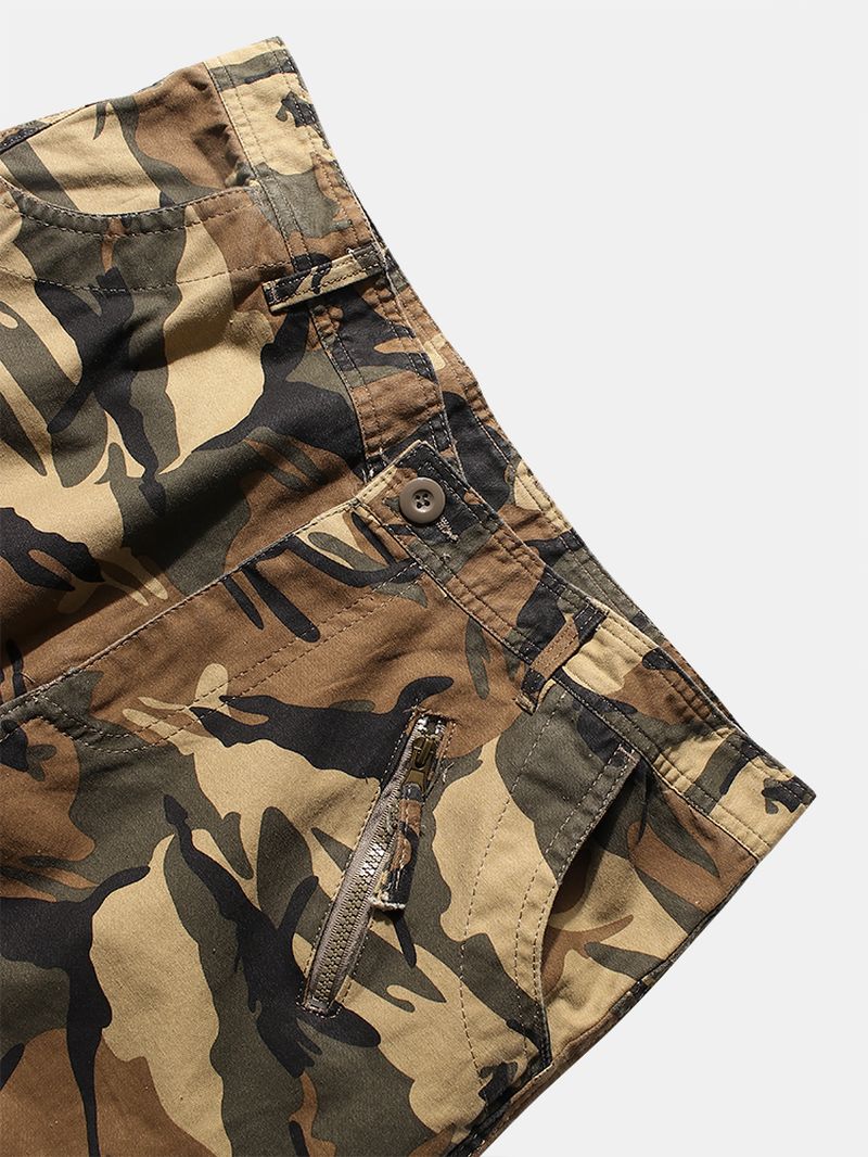 Heren Camo Utility Street 100% Katoenen Cargobroek Met Stropdasmanchet