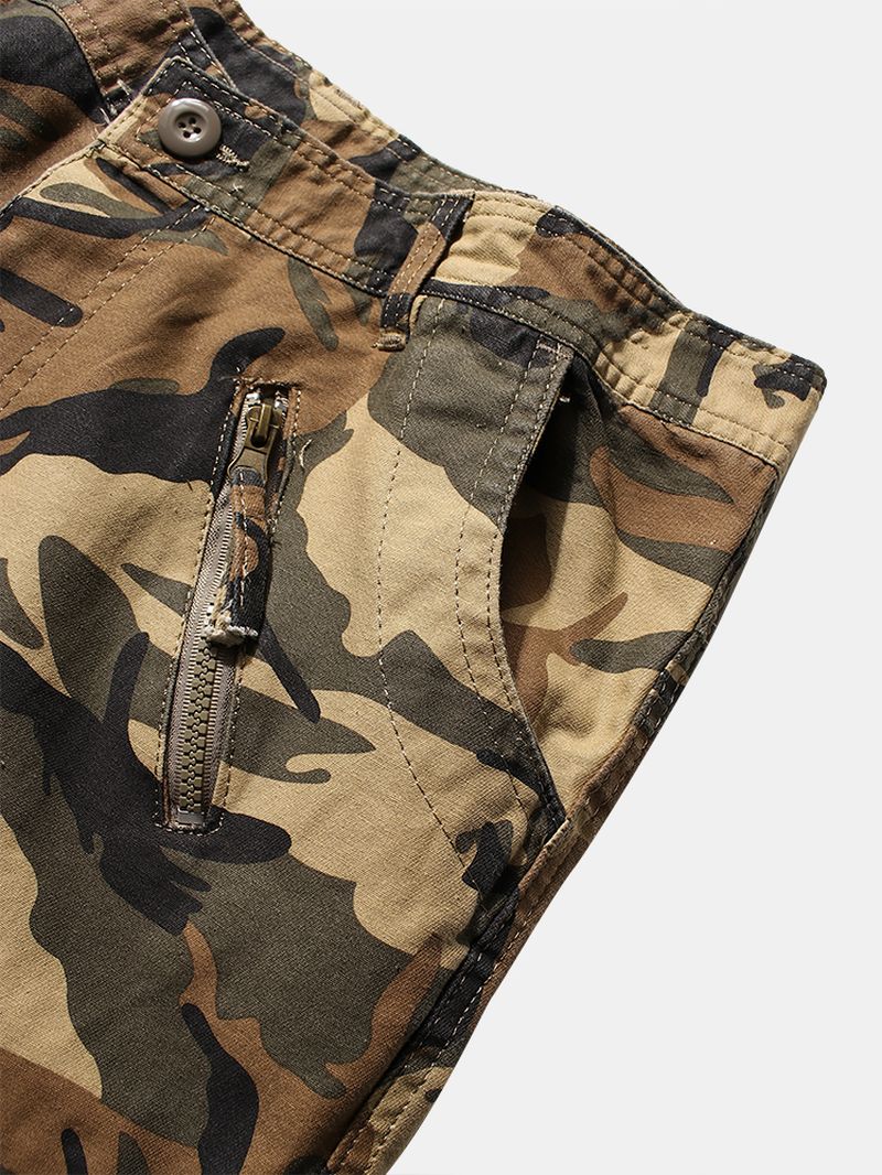 Heren Camo Utility Street 100% Katoenen Cargobroek Met Stropdasmanchet