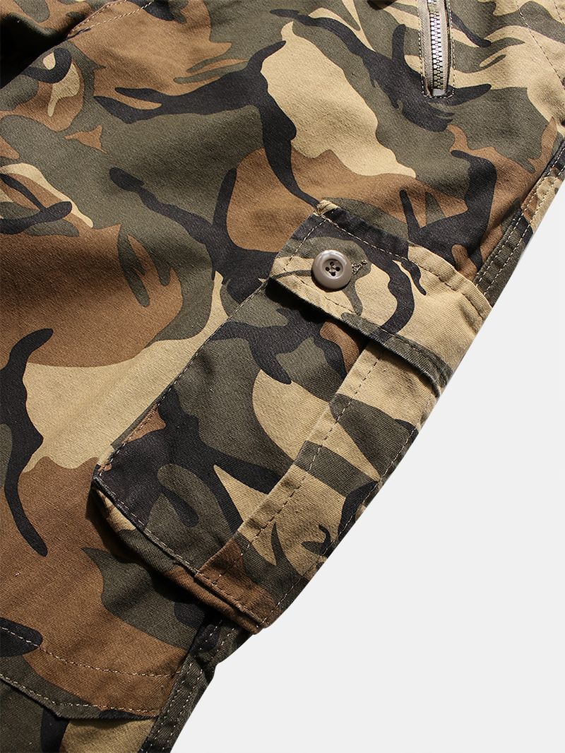 Heren Camo Utility Street 100% Katoenen Cargobroek Met Stropdasmanchet