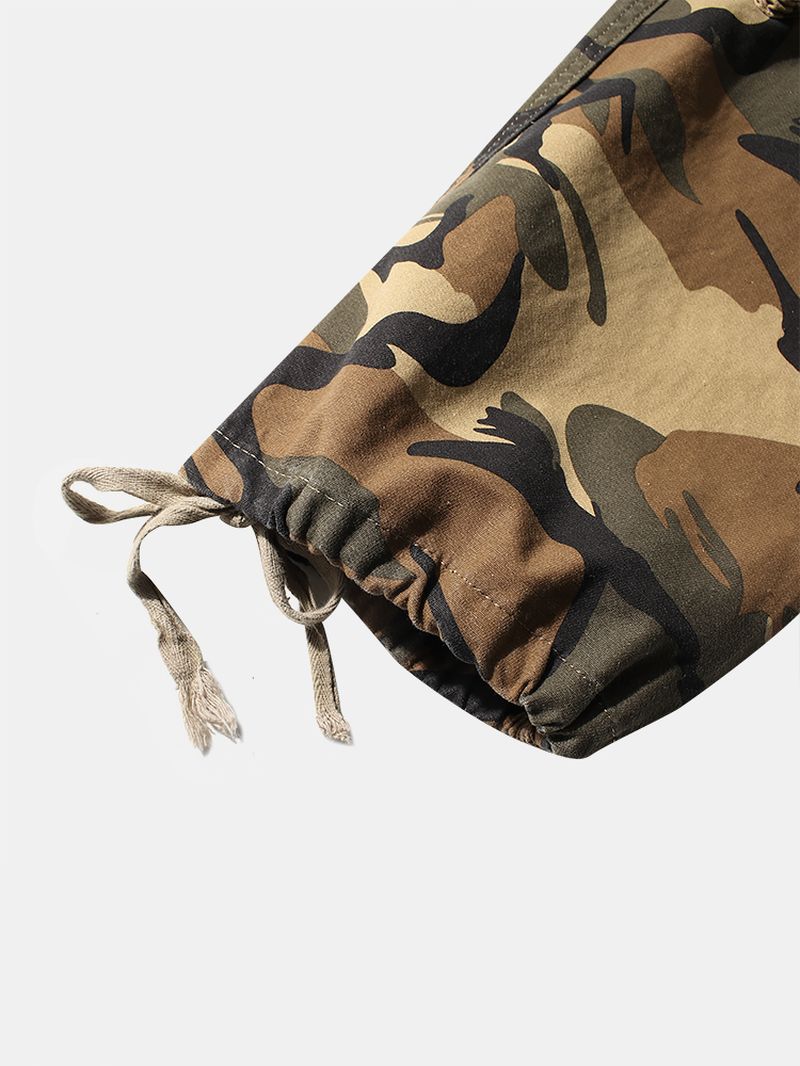 Heren Camo Utility Street 100% Katoenen Cargobroek Met Stropdasmanchet