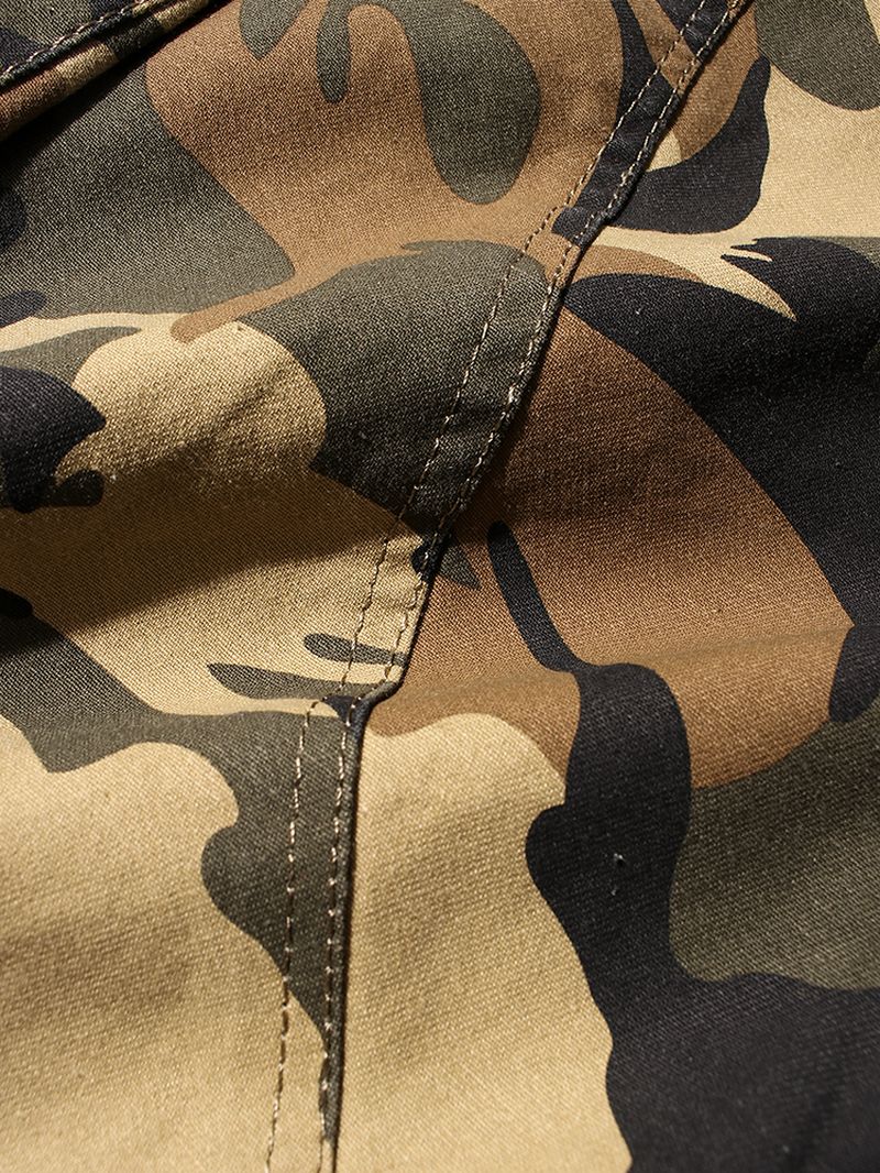 Heren Camo Utility Street 100% Katoenen Cargobroek Met Stropdasmanchet