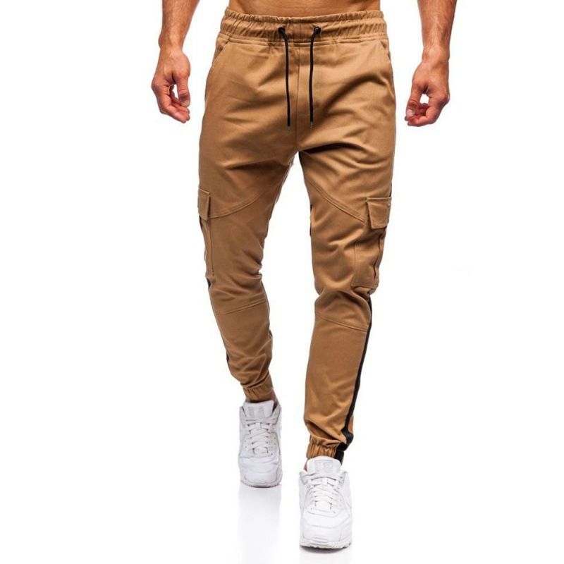 Heren Effen Kleur Flip Pocket Casual Tethered Straight Sportbroek