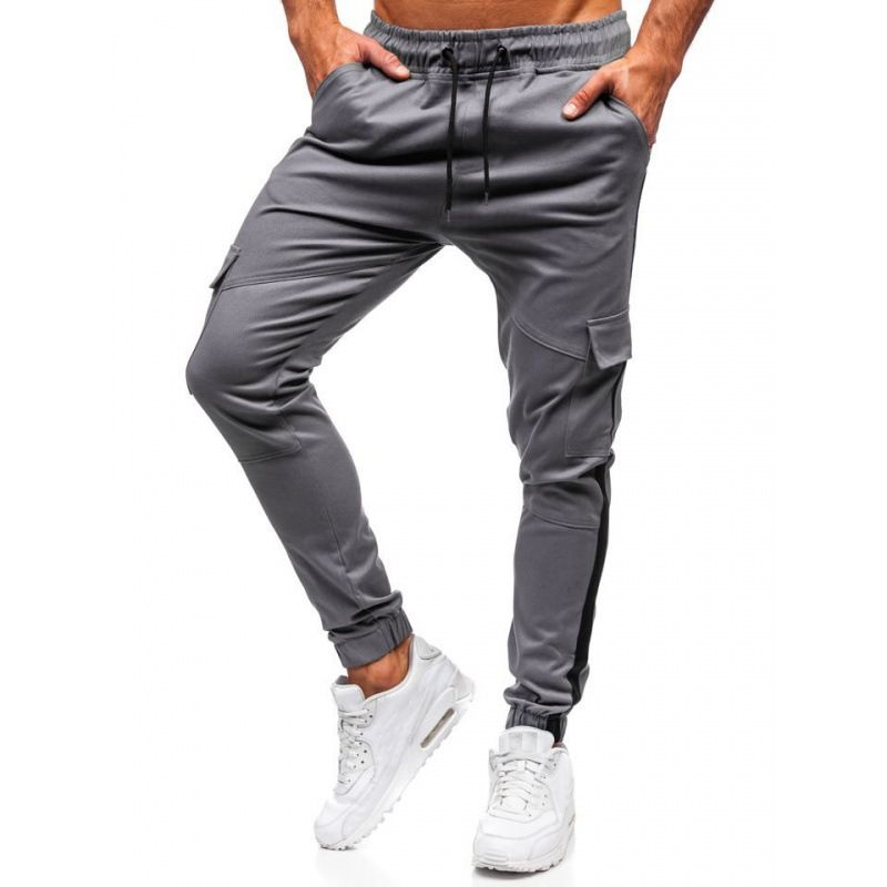 Heren Effen Kleur Flip Pocket Casual Tethered Straight Sportbroek