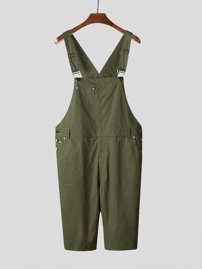 Heren Effen Kleur Losse Casual Jumpsuit Overall Één Broek