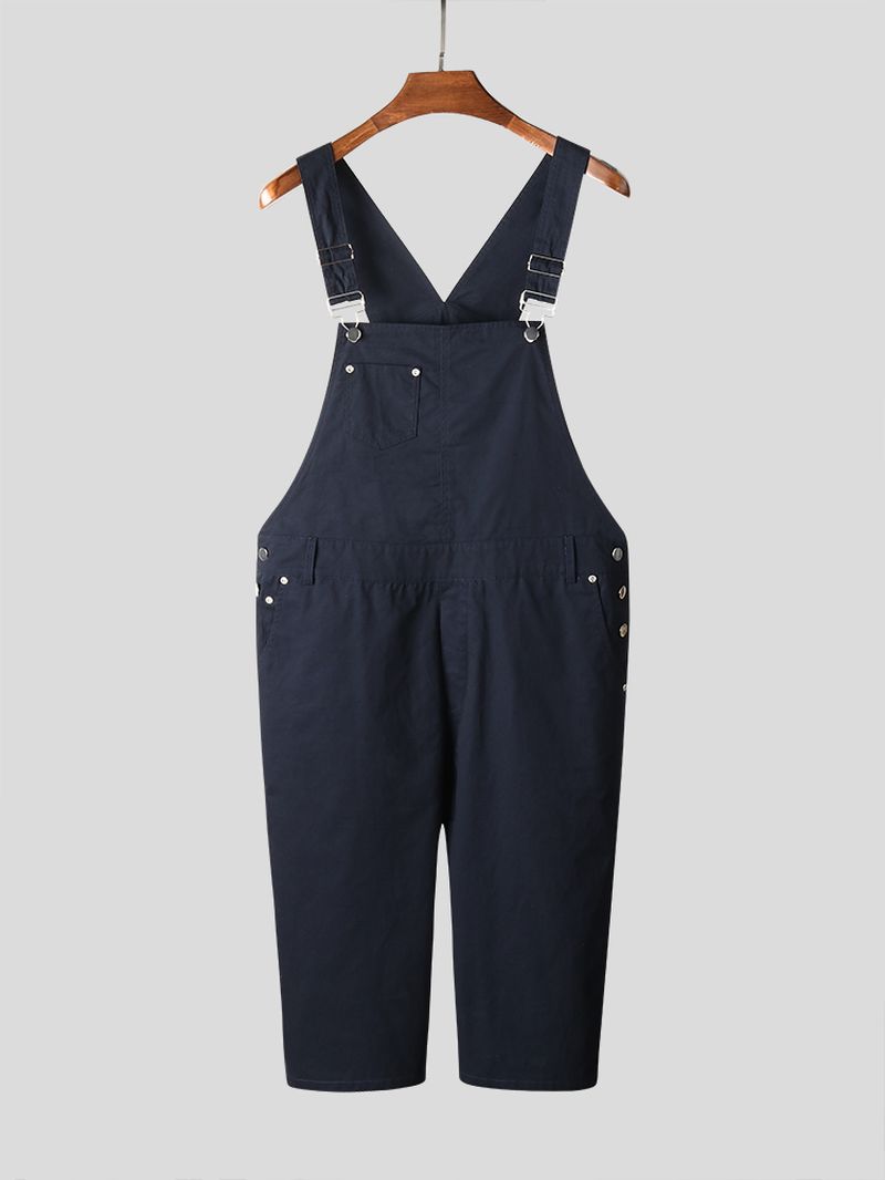 Heren Effen Kleur Losse Casual Jumpsuit Overall Één Broek