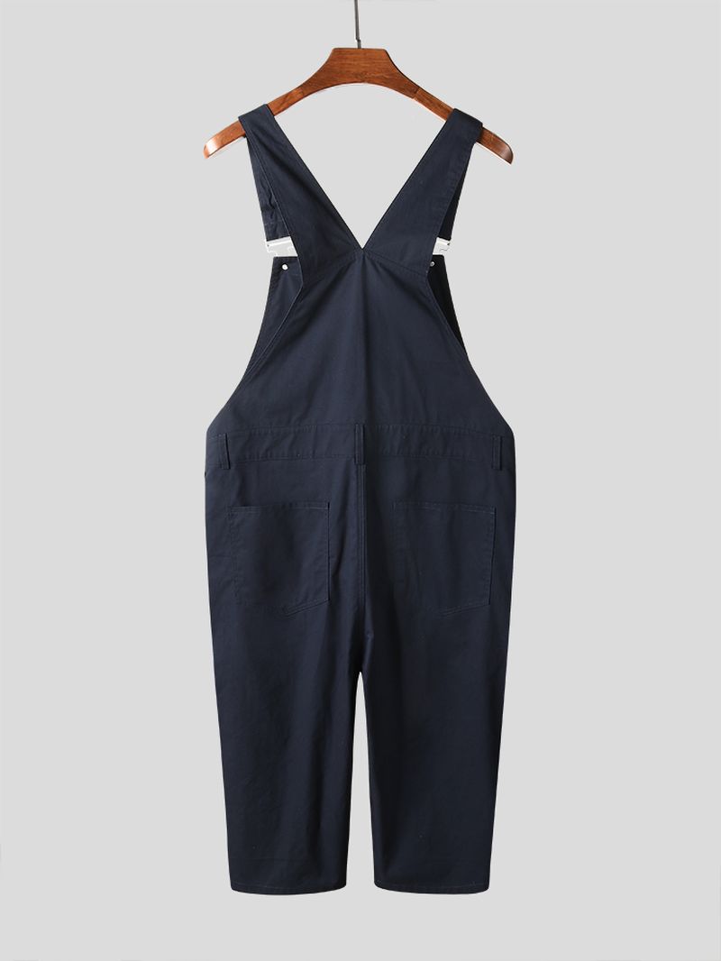 Heren Effen Kleur Losse Casual Jumpsuit Overall Één Broek