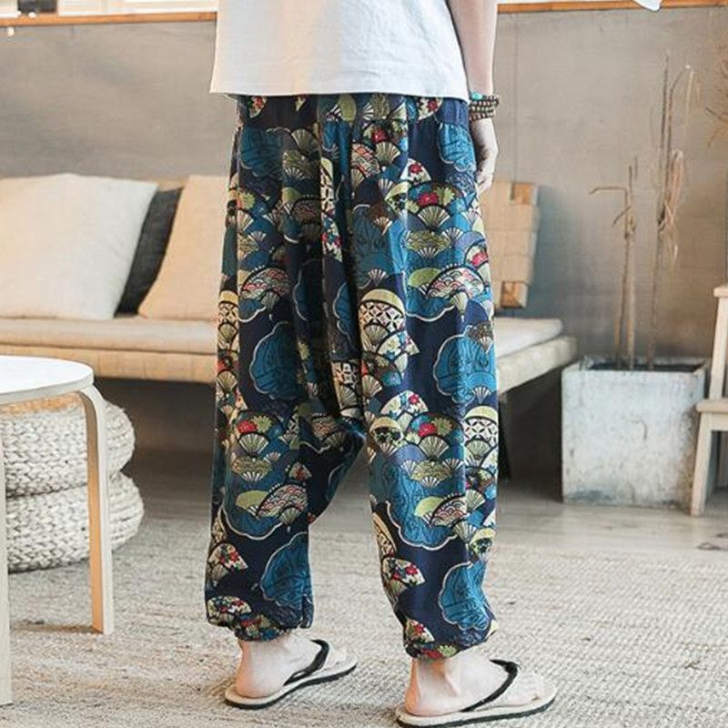 Heren Etnische Patroon Printe Bloemen Harem Yoga Baggy Broek