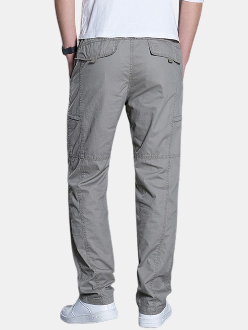 Heren Katoenen Multi-pocket Elastische Taille Cargo Broek