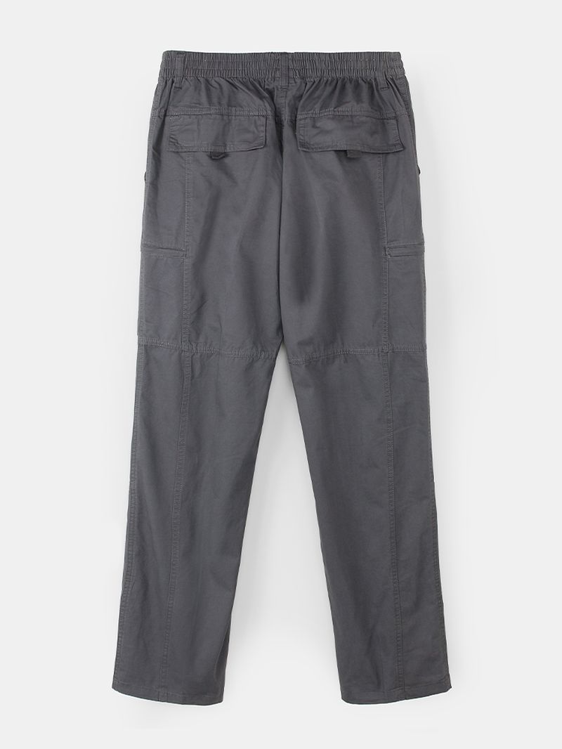 Heren Katoenen Multi-pocket Elastische Taille Cargo Broek