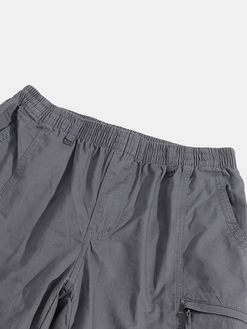 Heren Katoenen Multi-pocket Elastische Taille Cargo Broek