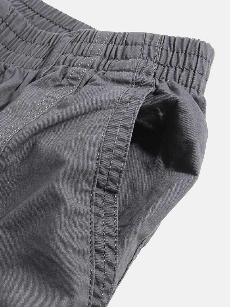 Heren Katoenen Multi-pocket Elastische Taille Cargo Broek