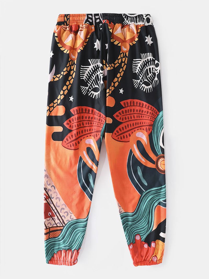 Heren Kleurrijke Cartoon Print Grappige Casual Broek