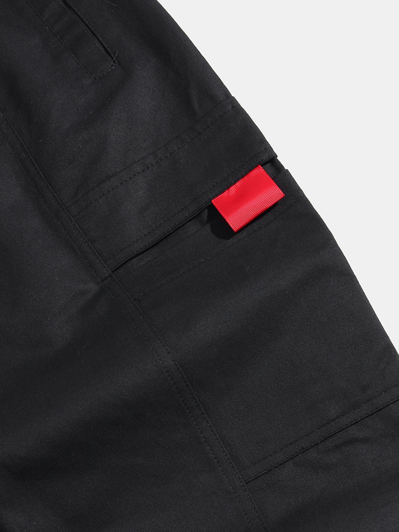 Heren Naaddetail Elastische Enkelkatoenen Joggingbroek Met Trekkoord