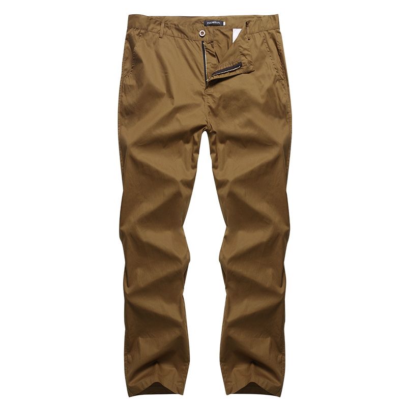 Heren Regular Fit Broek Cargo Chino Business Casual Lange Broek Slack Plus Maat