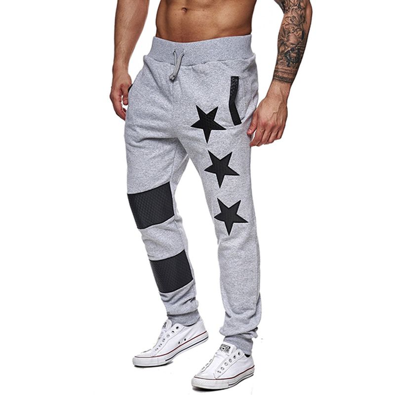 Heren Sportbroek Elastische Taille Sterren Patroon Casual Broek